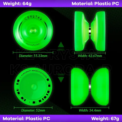 Miniatura 7 de MAGICYOYO Fingerspin - Yoyo que brilla en la oscuridad, Yoyo de doble propósito sensible y no sensible para niños de 8 a 12 años, yoyos