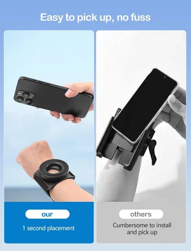 Miniatura 6 de Soporte de teléfono para correr para iPhone [giratorio de 360° y anticaída mejorado], soporte magnético para teléfono, pulsera Magsafe compatible
