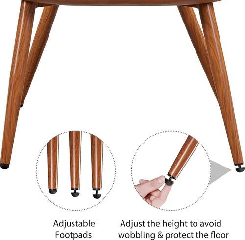 Miniatura 7 de Yaheetech Sillón de piel sintética, silla moderna con patas de metal, cómoda silla tapizada para sala de estar, dormitorio, tocador, marrón, 2 piezas