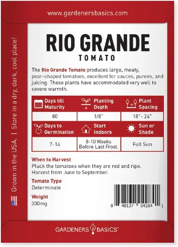 Miniatura 2 de Gardeners Basics Semillas de tomate Rio Grande para plantar semillas tradicionales sin OMG para verduras de jardín casero son un gran regalo