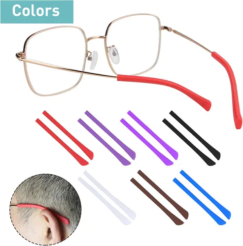 Miniatura 4 de Puntas de extremo de la patilla para gafas, soporte de tubo de silicona suave antideslizante, retenedores de gafas, puntas de repuesto para patillas