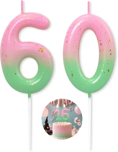 Miniatura 180 de Velas número 2 arcoíris con número 3D de feliz cumpleaños para decoración de fiesta de pastel de cumpleaños, suministros de celebración