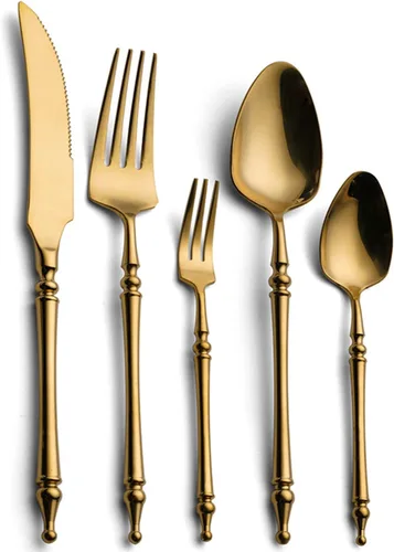 Miniatura 9 de Juego de cubiertos plateados de acero inoxidable pulido con espejo – Juego de cubiertos de 30 piezas de cubiertos de cena, utensilios para comer
