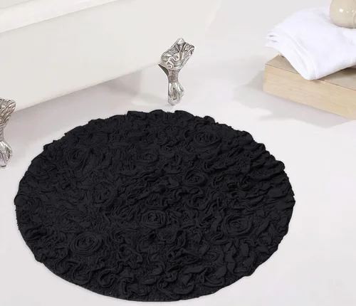 Miniatura 125 de Home Weavers Bell Flower Collection - Tapetes de baño copetudos 100 % algodón, extrasuaves y absorbentes, antideslizantes, lavables a máquina, lino