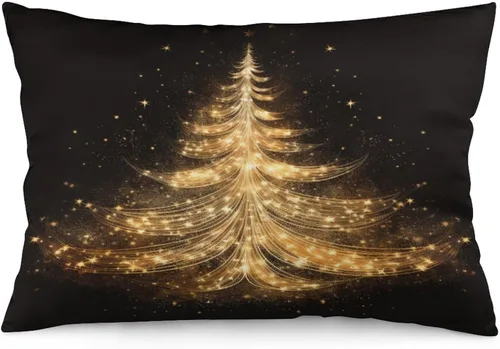 Miniatura 33 de Funda de almohada dorada de invierno con diseño de pájaros de nieve, Navidad, 12 x 20 pulgadas, diseño de Feliz Navidad, invierno, Navidad, cojín