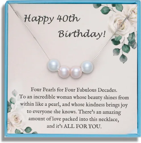 Miniatura 21 de Sereney Regalos de cumpleaños para niñas y mujeres, collar de perlas de plata esterlina como regalo de cumpleaños de 7, 9, 10, 11, 13, 15, 16, 18