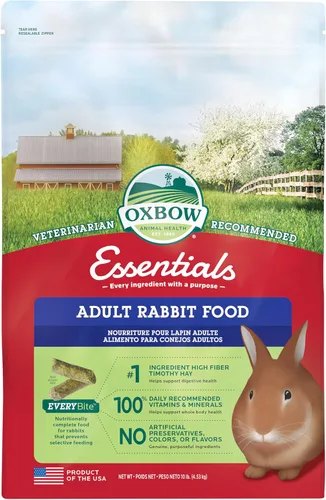 Miniatura 13 de Oxbow Essentials - Alimento para conejos, conejo joven, fabricado con Oxbow Timothy, pellets de comida para mascotas para conejos, productos
