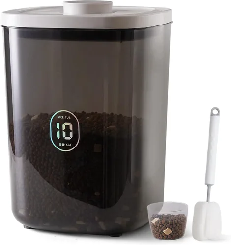 Miniatura 11 de Dispensador de arroz, contenedor de arroz de 10 libras con taza medidora, contenedores de cereales para alimentos, contenedores domésticos