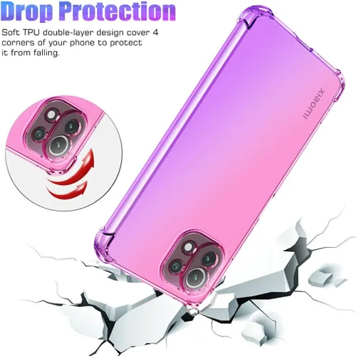 Miniatura 7 de Funda para Xiaomi 11 Lite/Mi 11 Lite 5G Cute Case Girls Women, Gradient Slim Anti Scratch Soft TPU Funda protectora a prueba de golpes para Xiaomi