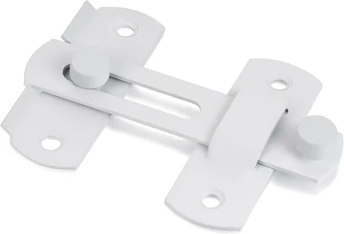 Miniatura 6 de INIRET Paquete de 2 pestillos para puerta de granero, de acero inoxidable blanco mate, cerraduras de puerta abatibles, cerraduras de puerta Blanco