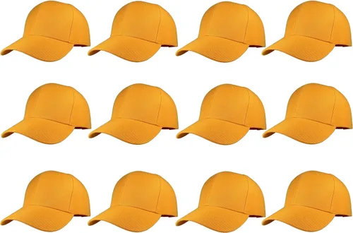 Miniatura 42 de Gorras de béisbol con correa trasera ajustable, lisas, negras, 12