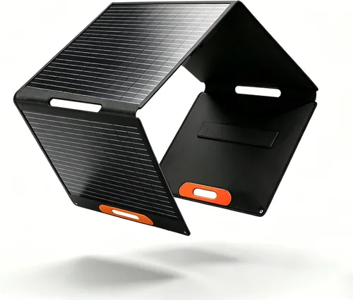 Miniatura 10 de Panel solar plegable portátil de 20 W, cargador solar de 3 pliegues con salidas USB QC3.0 y CC, cargador de panel solar impermeable lPx4