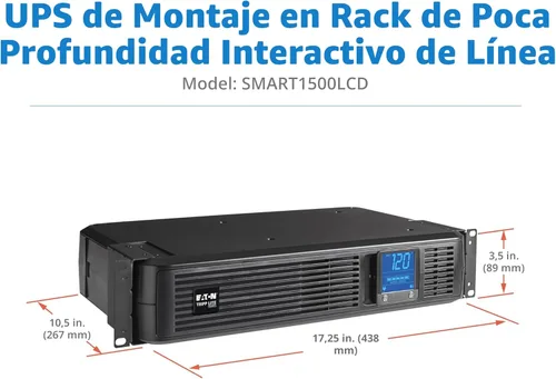 Miniatura 6 de Tripp Lite SMART1500LCD 1500VA UPS de Montaje en Rack de Batería de Respaldo, 900W, 8 tomas de corriente, Onda Senoidal PWM, UPS de Montaje en Rack