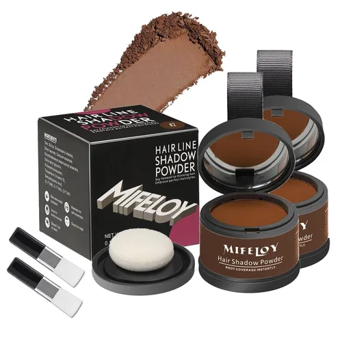 Miniatura 17 de Paquete de 2 polvos de sombra de retoque de raíz, cobertura de cabello gris, polvo de cobertura de raíces de color para mujeres para adelgazar