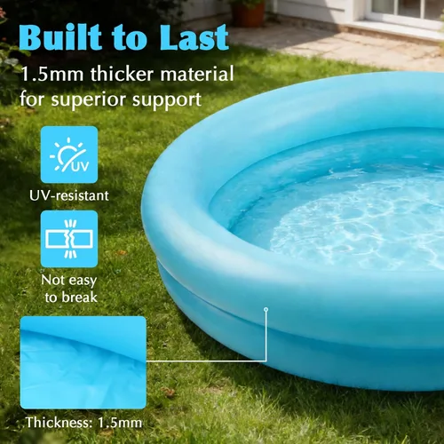 Miniatura 4 de CALIDAKA Pequeñas piscinas inflables inflables para niños, inflables para niños, pequeñas piscinas inflables al aire libre (azul)