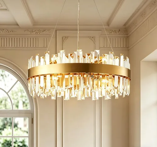 Miniatura 10 de Lámpara de Araña de Cristal Moderna de 2 Luces D23.6 Lámpara de Araña de Comedor Sobre Mesa Luminaria de Techo Colgante Contemporánea Altura
