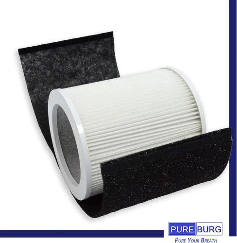 Miniatura 4 de PUREBURG Juego de filtros de repuesto compatibles con Hunter HP400 purificador de aire cilíndrico de torre, H13 True HEPA + 4 x carbón activado