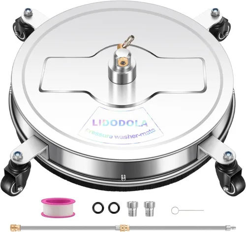 Miniatura 22 de Limpiador de superficies a presión de 19" con 4 ruedas - Limpiador de superficies de acero inoxidable para accesorio de lavadora a presión