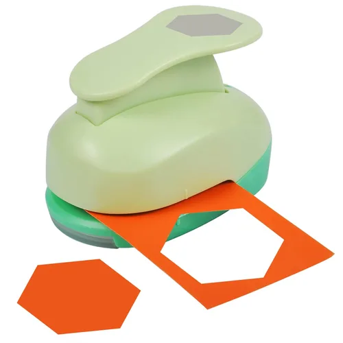UCEC Perforadora de papel hexagonal de 2.75 pulgadas para álbumes de recortes y fabricación de tarjetas, perforadora artesanal resistente para