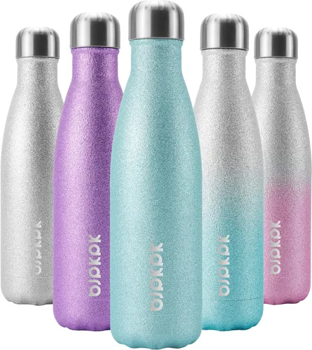 Miniatura 103 de BJPKPK Botella de Agua Aislada 17oz Botellas de Agua de Acero Inoxidable Apta para Lavavajillas Metal Térmica Mantiene Frío y Caliente, Gris Niebla