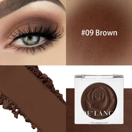 Miniatura 2 de DE'LANCI Sombra de ojos marrón mate, paleta de sombras de ojos de alto pigmento marrón caramelo café, sombra de ojos cálida natural impermeable