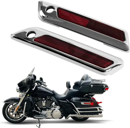 Miniatura 2 de Kit de bloqueo de bisagra para alforja de bolsa dura para Harley Road King 2014-2020 (cubierta de pestillo de alforja cromada y negra 2014-2020)