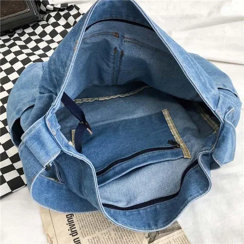 Miniatura 4 de Bolso cruzado bohemio hipster hobo bohemio hippie de lona, bolso de mano estético, bolso grande de hada grunge