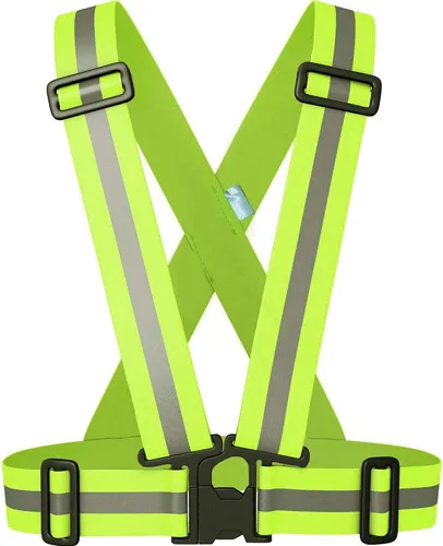 Chaleco de seguridad reflectante de 2 pulgadas más ancho, 60% más de alta visibilidad para correr, construcción, caminar, mujeres y hombres,