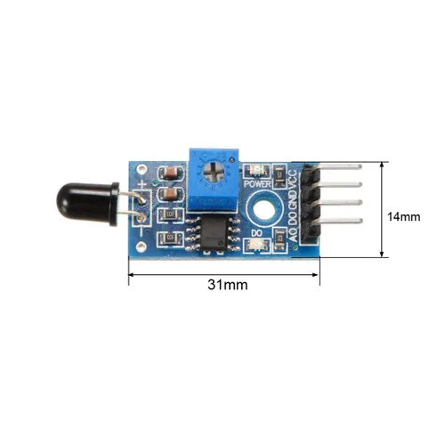 Miniatura 2 de uxcell Detector de temperatura del Pin del detector del módulo del sensor de llama del IR 4