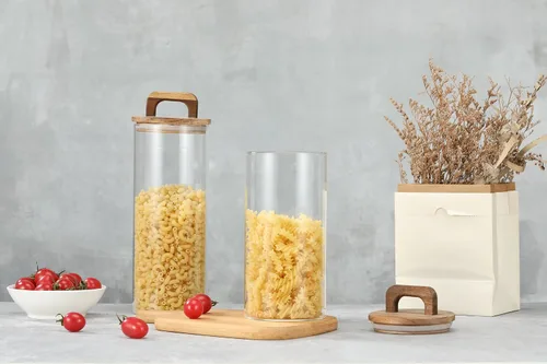 Miniatura 3 de Spacenight Recipiente de café, recipientes de vidrio para almacenamiento de alimentos, tarro de vidrio con tapa para granos de café, dulces