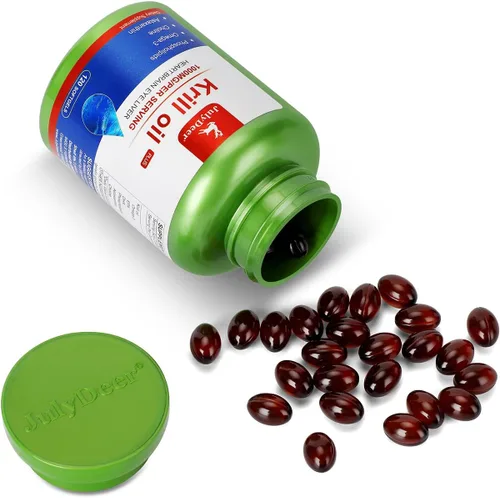 Miniatura 6 de JulyDeer Aceite de krill 1000 mg 240 cápsulas blandas con omega-3 EPA, DHA, suplemento de astaxantina y fosfolípidos, krill antártico sin regusto a