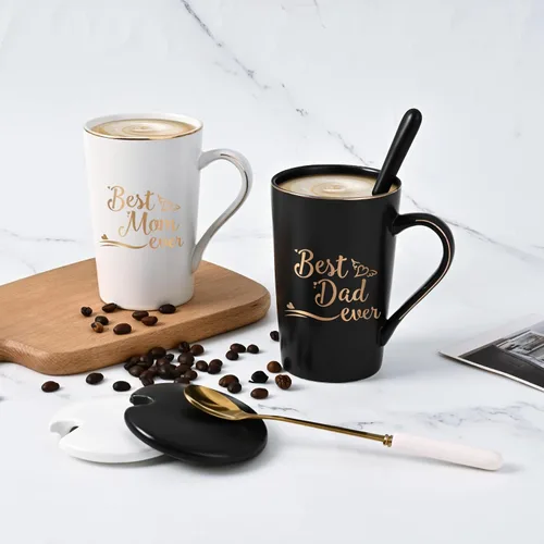 Miniatura 2 de YHRJWN Regalos para mamá y papá, taza para el mejor papá y mamá, regalos de cumpleaños de Navidad para padres de hija, hijo, juego de regalo