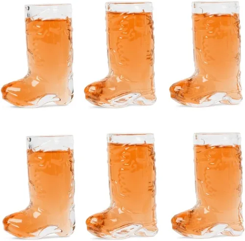 Juego de vasos de chupito de botas de vaquero – Real (no plástico), decoraciones de despedida de soltera, fiesta temática del oeste y vaquero (juego