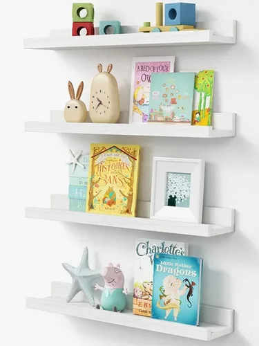 Miniatura 15 de Forbena Estante de repisa negra para fotos, estantes flotantes con borde para pared, estantes de pared pequeños para baño, dormitorio, cocina