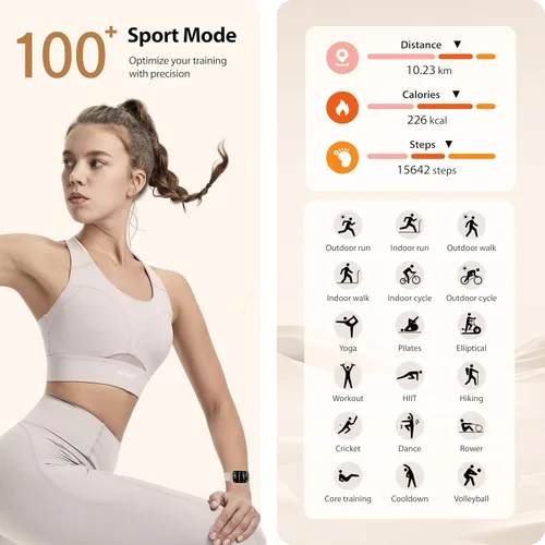 Miniatura 5 de Reloj inteligente para mujer con Alexa integrado, pantalla táctil HD de 1.83 pulgadas, rastreador de actividad física con llamadas Bluetooth