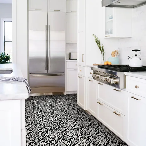 Miniatura 3 de FloorPops Azulejos góticos adhesivos para el suelo, FP2475, color negro