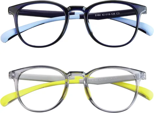 Miniatura 12 de 2 pares de lentes de bloqueo de luz azul para niños, protección UV400, antirayos azules, para computadora para niños y niñas de 3 a 12 años