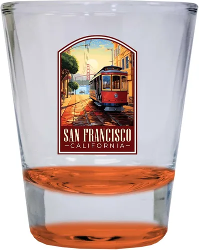Miniatura 3 de San Francisco California C Souvenir - Vaso de chupito redondo de 1.5 onzas, color azul, paquete de 2