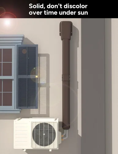 Miniatura 8 de Juego de cubierta de pared de entrada de 3 pulgadas para aires acondicionados sin conductos y bombas de calor, PP decorativo mejorado, resistente