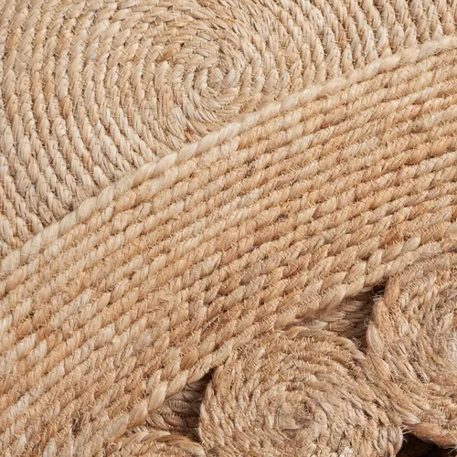SAFAVIEH NFB264A - Alfombra ovalada de 6 x 9 pies, natural, hecha a mano, estilo bohemio, casa de campo de yute, ideal para zonas de alto tráfico en