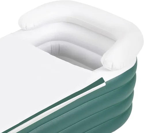 Miniatura 6 de Bañera inflable de 6 pies para adultos, bañera inflable independiente de 4 capas plegable con bomba de aire eléctrica para bañera, spa, baño