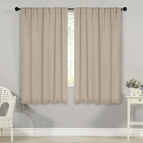 Miniatura 29 de BLUENILEMILLS Paneles de cortinas opacas para oscurecer la habitación con bolsillo para barra/pestañas traseras, cortinas perfectas para ventanas