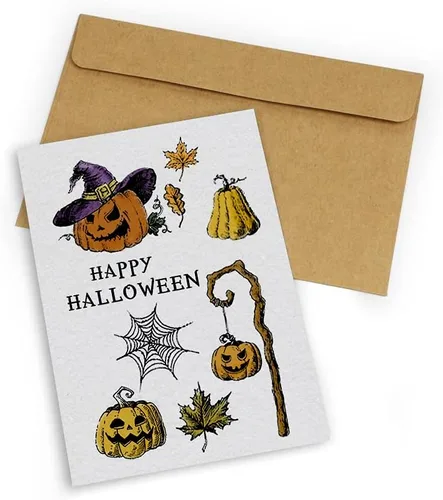 Miniatura 4 de Sello de tela de araña transparente con linterna de calabaza feliz Halloween, sellos de hojas de otoño para hacer tarjetas navideñas, decoración