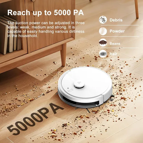 Miniatura 4 de Combo robot de aspiradora y trapeador, aspiradoras robóticas con navegación LiDAR, mapeo inteligente, fuerte succión, con WiFi/App/Alexa/control