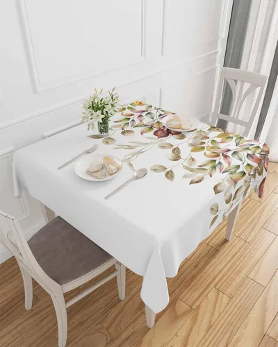 Miniatura 15 de Mantel rectangular impermeable con hojas de eucalipto de otoño, 52 x 70 pulgadas, mantel otoñal, rústico, girasol, acuarela, botánico, a prueba