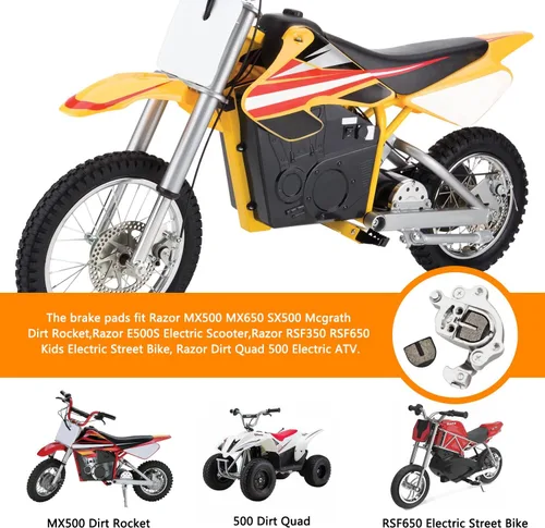 Miniatura 3 de HOLATO Pastillas de freno de disco redondeadas para Razor MX500 MX650 SX500 Mcgrath Dirt Rocket Electric Motocross Bike E500S Scooter RSF350 RSF650