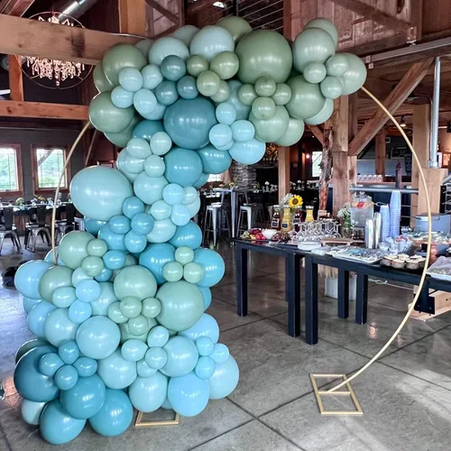 Miniatura 7 de Kelfara Globos de color azul polvoriento y verde, 80 globos retro de 12 pulgadas, color verde aguacate, azul mar, azul azulado, nude