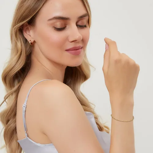 Miniatura 4 de Pulsera de eslabones de papel dorado de 14 quilates