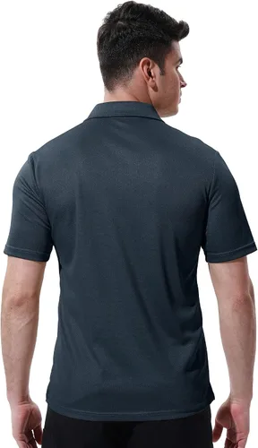 Miniatura 3 de YSENTO Camisas polo para hombre ajuste seco manga corta cuello y bolsillo para golf