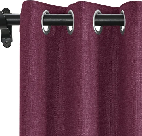 Miniatura 17 de Fcosie Cortinas opacas de lino 100 % opacas de 50 pulgadas de ancho x 63 pulgadas de largo, paneles de cortina con ojales para sala de estar